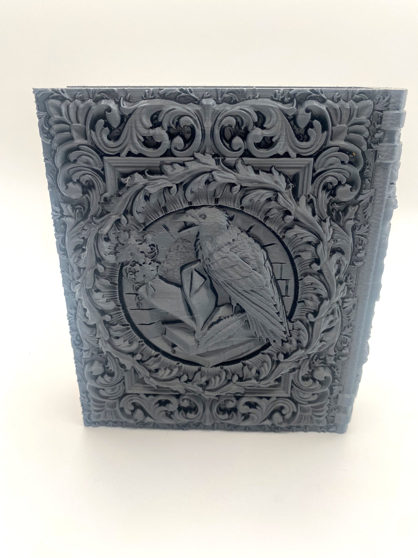 Raven Nevermore Tome Storage and Tray - Perfect for Dice, Cards, Tokens, and Mini Dice for MTG DND or other RPG Games