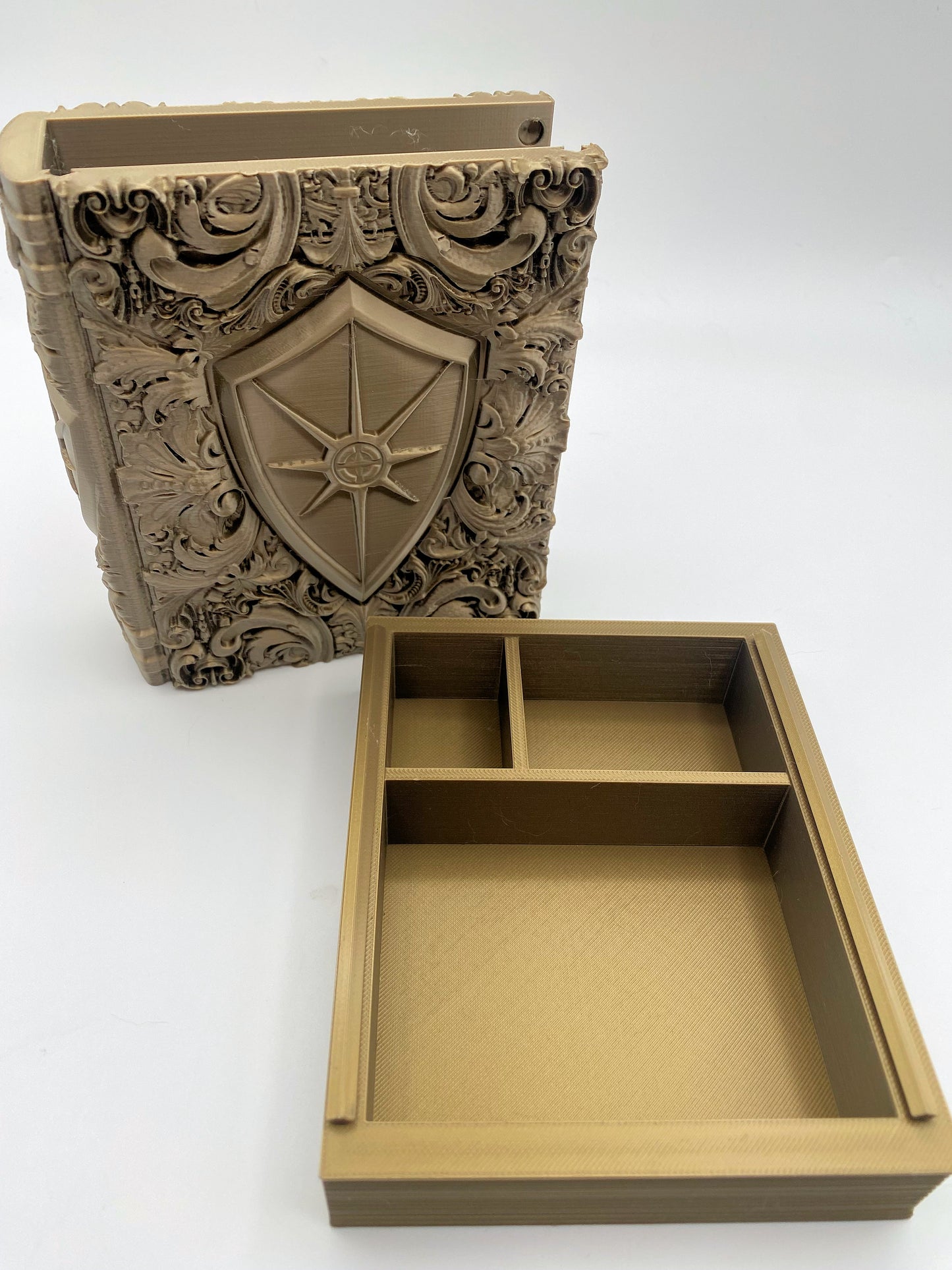 Paladin Tome Storage and Tray - Perfect for Dice, Cards, Tokens, and Mini Dice for MTG DND or other RPG Games