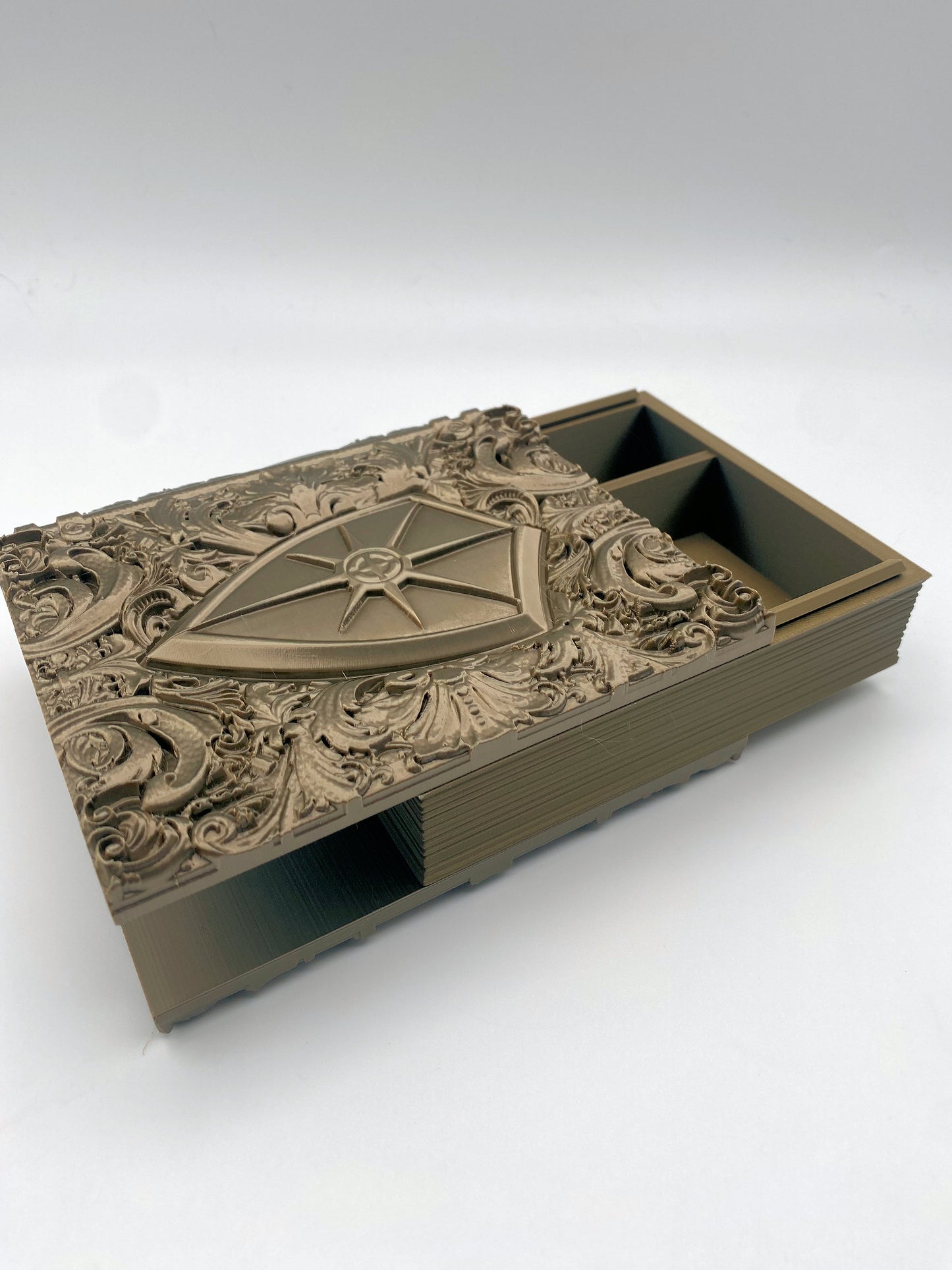 Paladin Tome Storage and Tray - Perfect for Dice, Cards, Tokens, and Mini Dice for MTG DND or other RPG Games