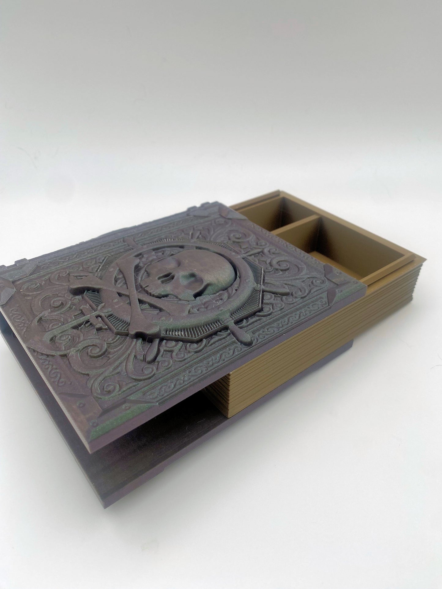 Pirate Yarr Tome Storage and Tray - Perfect for Dice, Cards, Tokens, and Mini Dice for MTG DND or other RPG Games