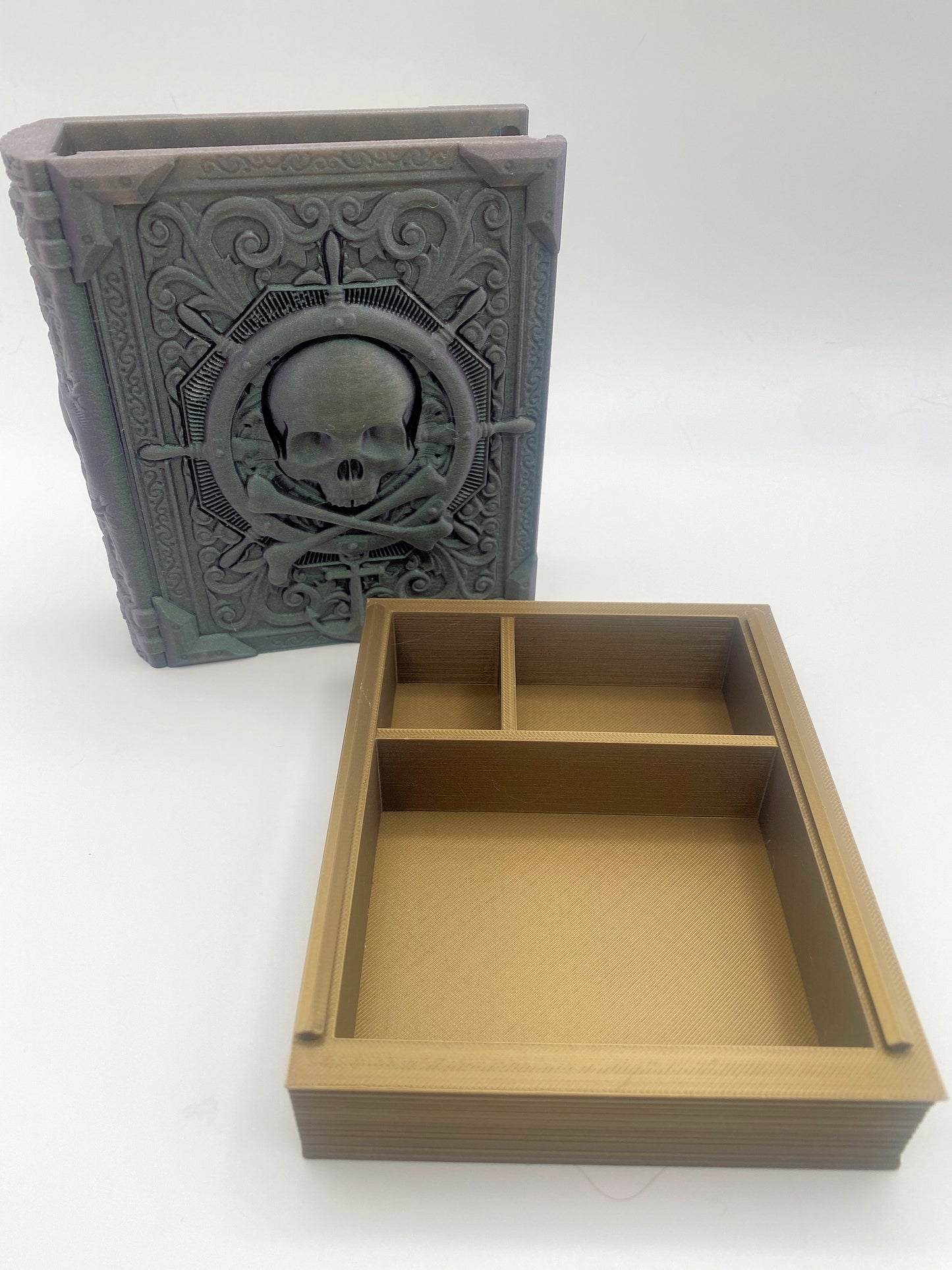 Pirate Yarr Tome Storage and Tray - Perfect for Dice, Cards, Tokens, and Mini Dice for MTG DND or other RPG Games