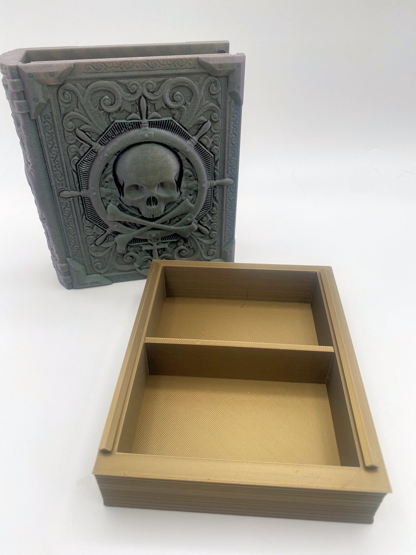 Pirate Yarr Tome Storage and Tray - Perfect for Dice, Cards, Tokens, and Mini Dice for MTG DND or other RPG Games