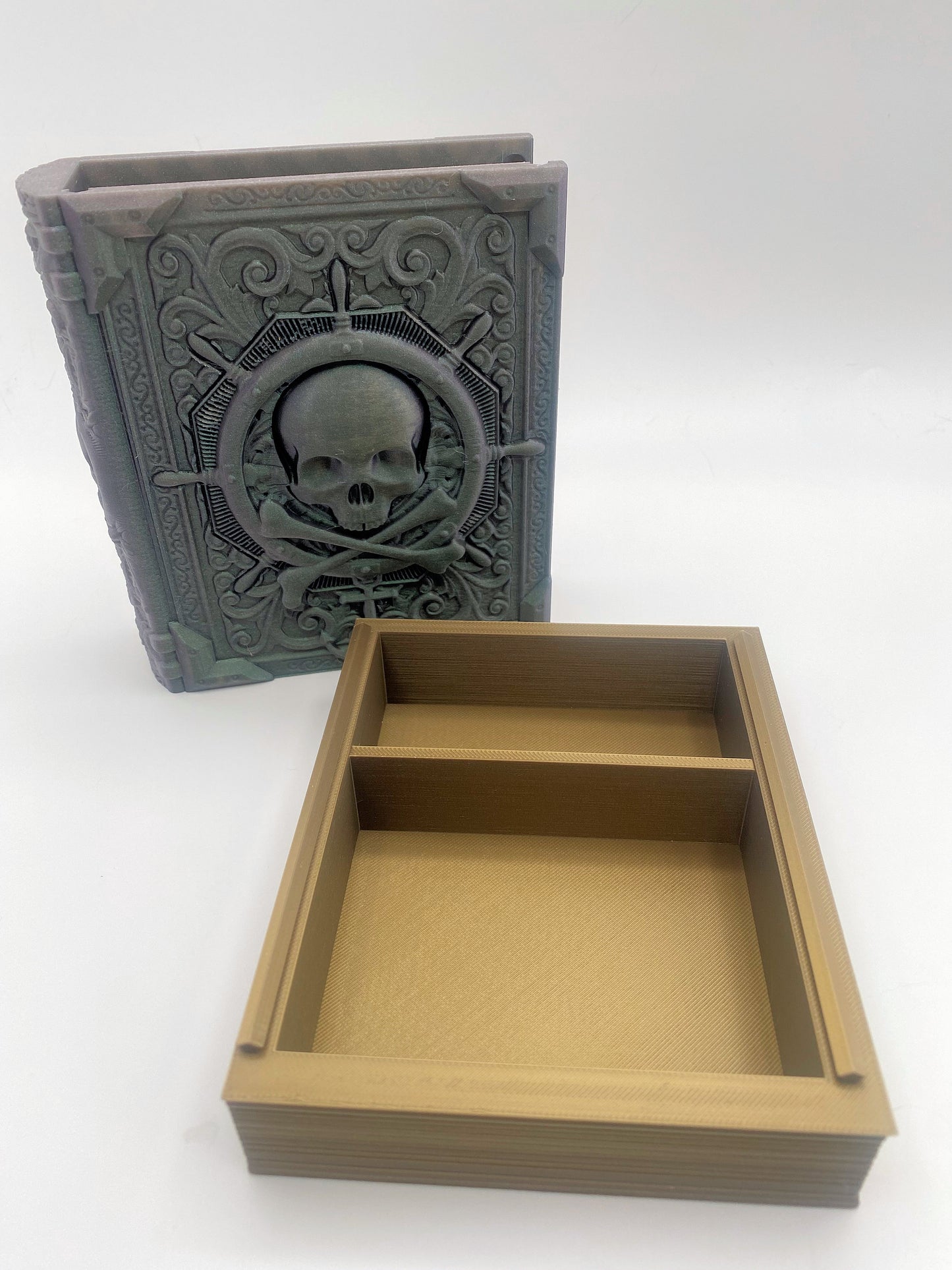 Pirate Yarr Tome Storage and Tray - Perfect for Dice, Cards, Tokens, and Mini Dice for MTG DND or other RPG Games