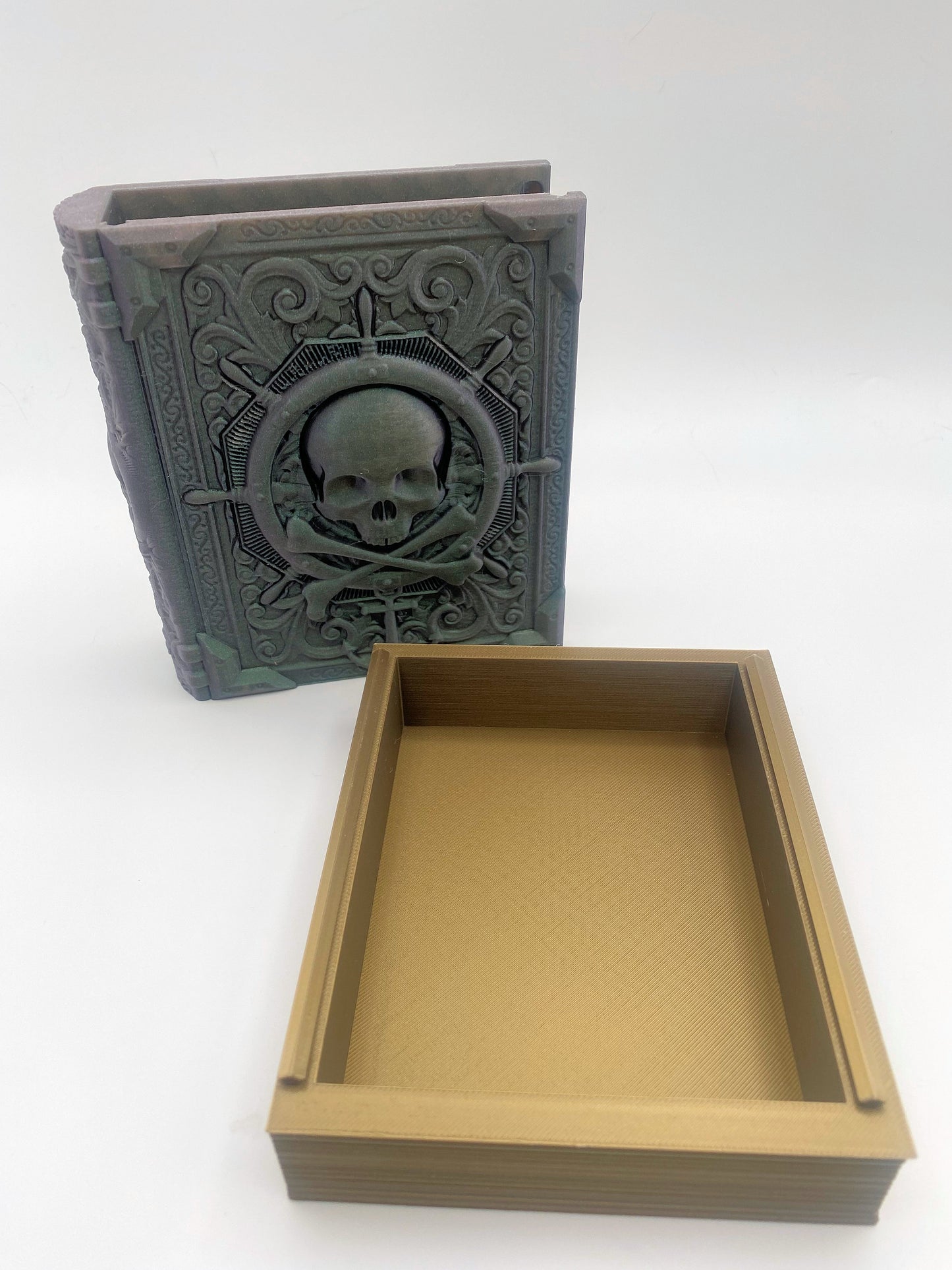 Pirate Yarr Tome Storage and Tray - Perfect for Dice, Cards, Tokens, and Mini Dice for MTG DND or other RPG Games