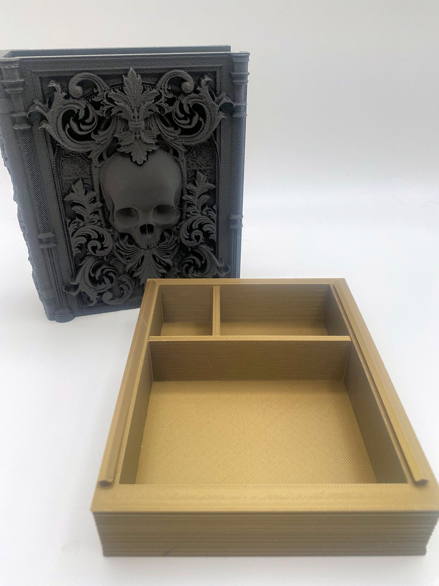 Necromancer Tome Storage and Tray - Perfect for Dice, Cards, Tokens, and Mini Dice for MTG DND or other RPG Games