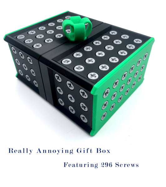 Really Annoying Gift Box that makes gift giving an adventure. 3D Printed Puzzle for small item such as Cash, Gift Cards, Challenge Coins.