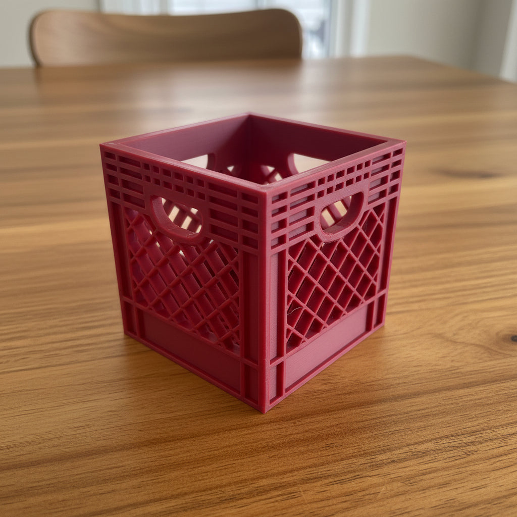 Mini Crate 3x3x3 Storage Box | 3D Printed Compact Desk Organizer