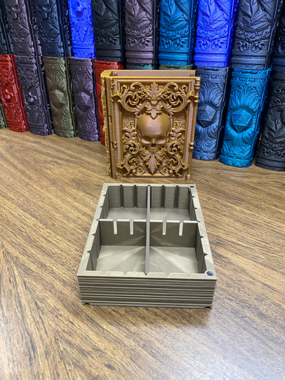 Necromancer Reforged Tome DnD Dice Storage Tray | 3D Printed Book Box