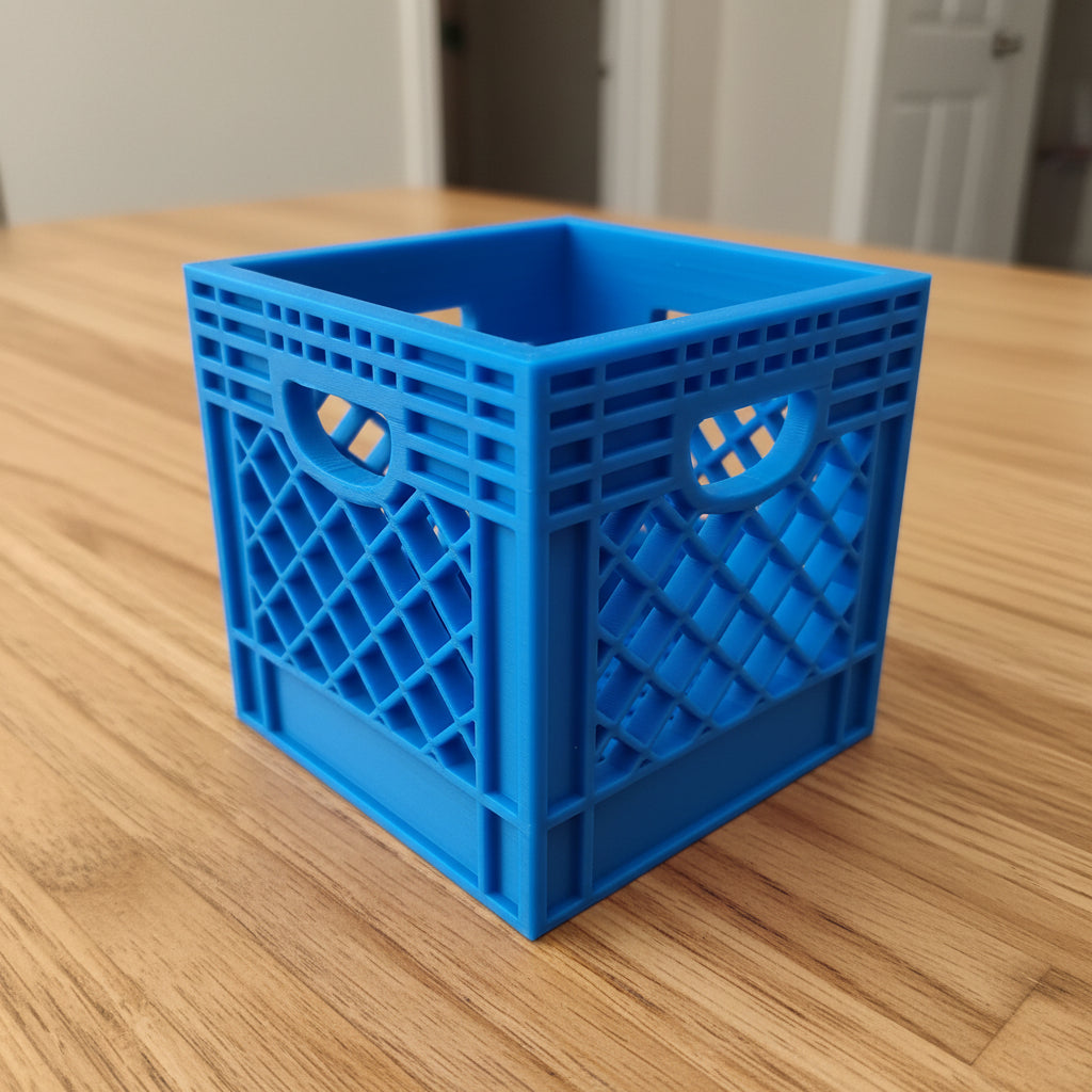 Mini Crate 3x3x3 Storage Box | 3D Printed Compact Desk Organizer