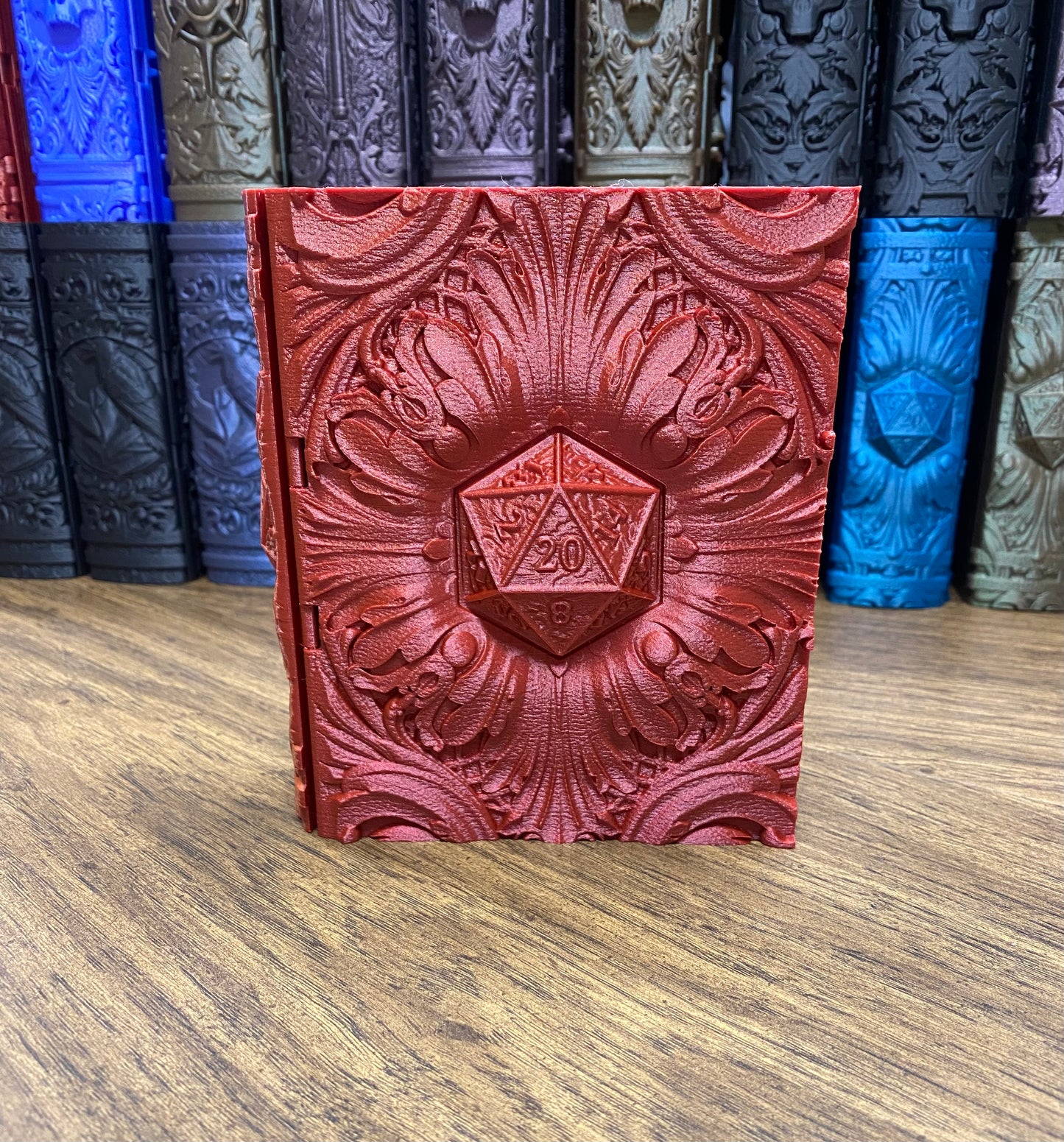 D20 Critical Success Reforged Tome DnD Dice Storage Tray | 3D Printed Book Box
