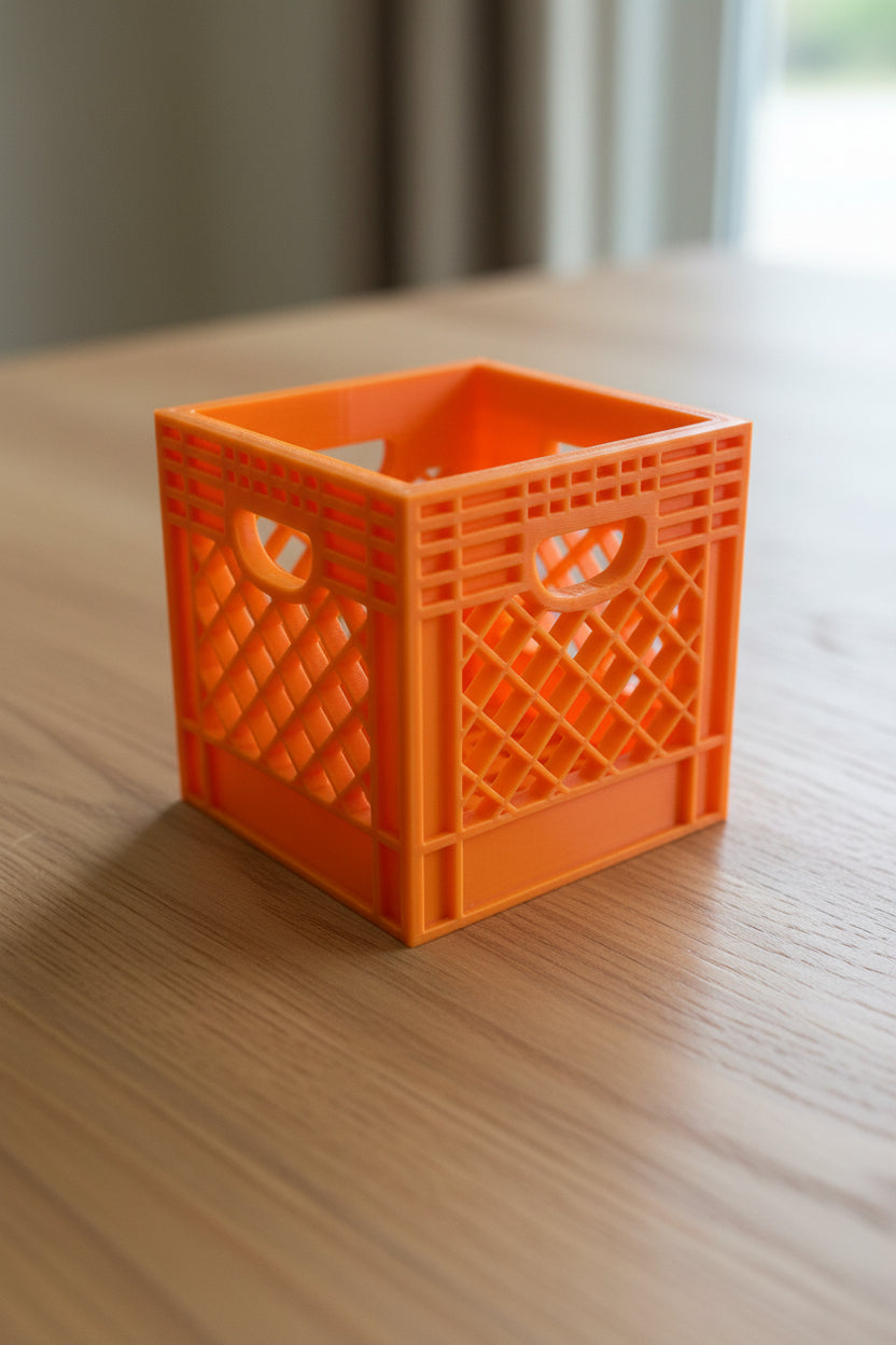 Mini Crate 3x3x3 Storage Box | 3D Printed Compact Desk Organizer