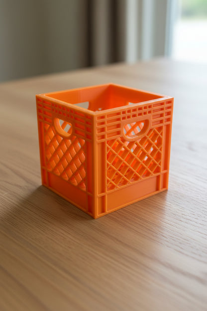 Mini Crate 3x3x3 Storage Box | 3D Printed Compact Desk Organizer