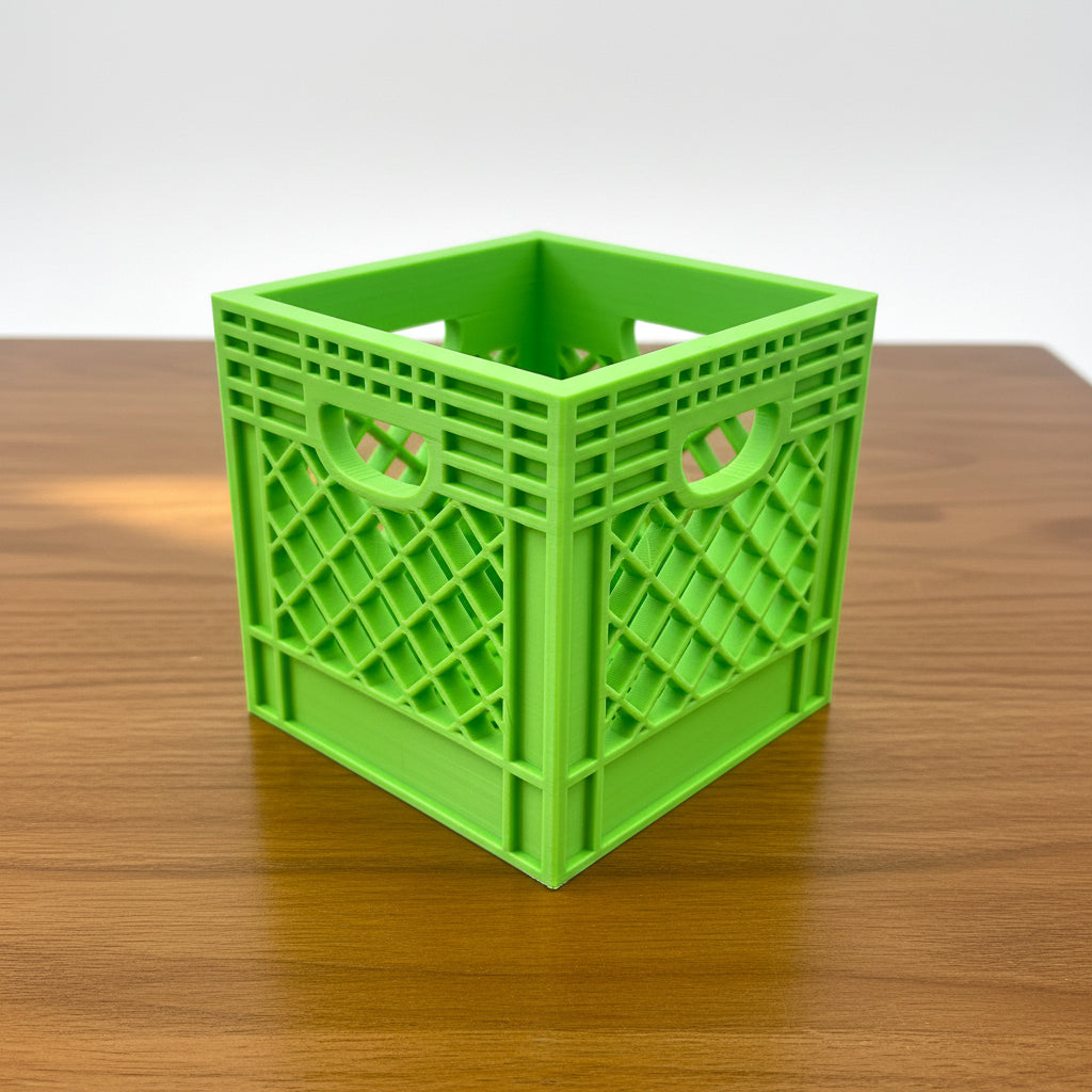 Mini Crate 3x3x3 Storage Box | 3D Printed Compact Desk Organizer