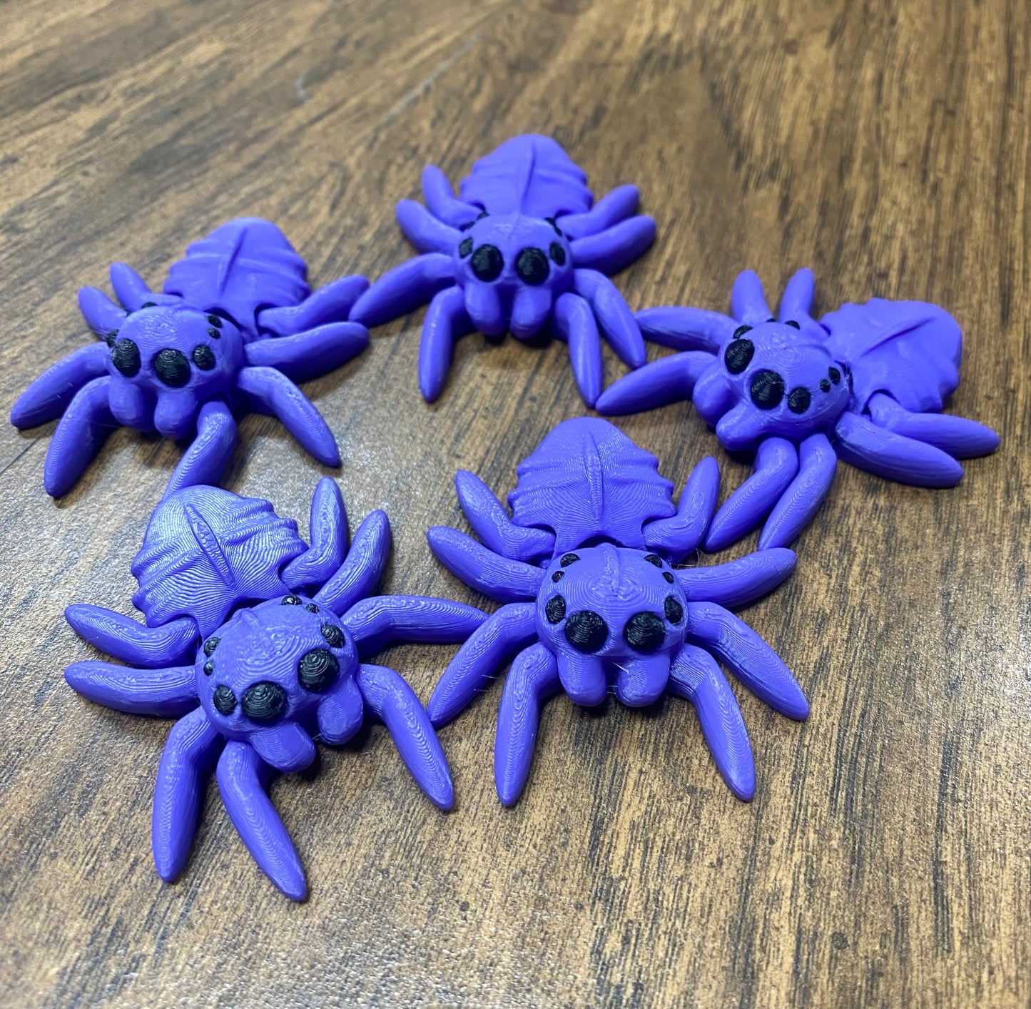 🕷️Articulated Fidget Spider | Tiny Moving 3D Printed Spider Toy - Spooky Cute Halloween Decor & Prank (Black, Brown, Gray, Light Purple, Pink)