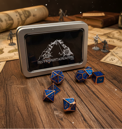 Elder Runes Solid Zinc Alloy Metal Dice 7-Piece RPG Set