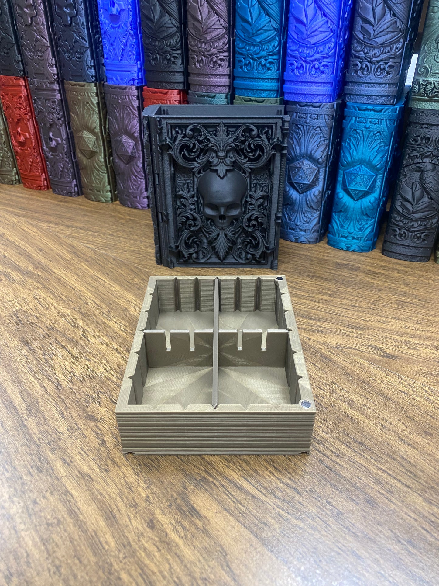 Necromancer Reforged Tome DnD Dice Storage Tray | 3D Printed Book Box