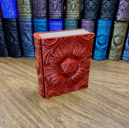 D20 Critical Success Reforged Tome DnD Dice Storage Tray | 3D Printed Book Box