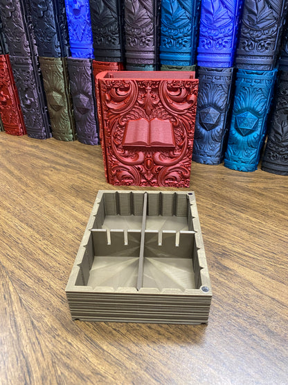 Wizard Reforged Tome DnD Dice Storage Tray | 3D Printed Book Box