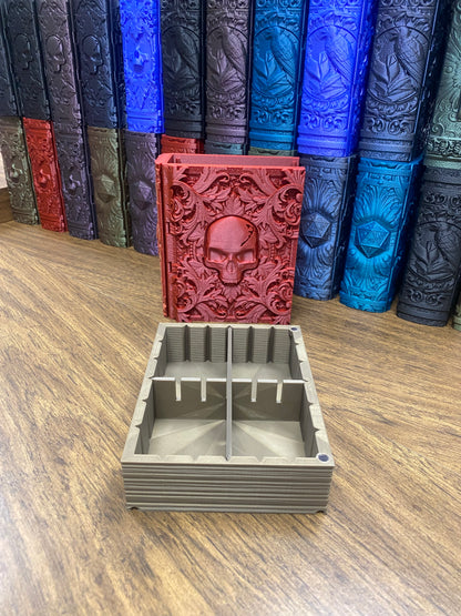 Death Magic Reforged Tome DnD Dice Storage Tray | 3D Printed Book Box