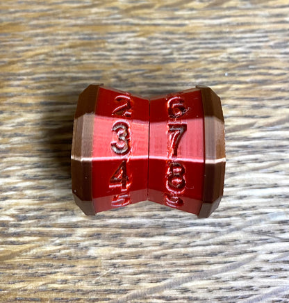 D100 MTG Life Counter Metallic Red Middle Dial - Magic the Gathering Tracker