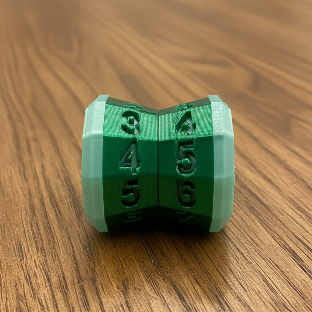 D100 MTG Life Counter Metallic Green Middle Dial| 3D Printed Magic the Gathering