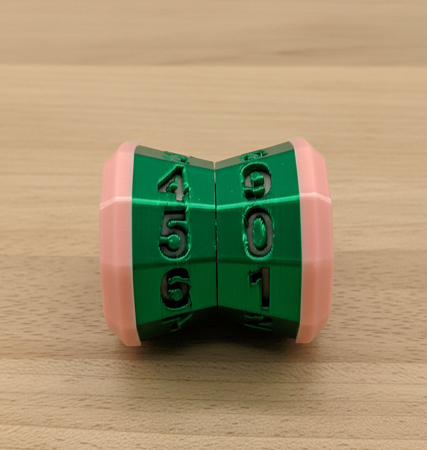 D100 MTG Life Counter Metallic Green Middle Dial| 3D Printed Magic the Gathering