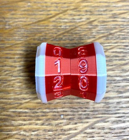 D100 MTG Life Counter Metallic Red Middle Dial - Magic the Gathering Tracker