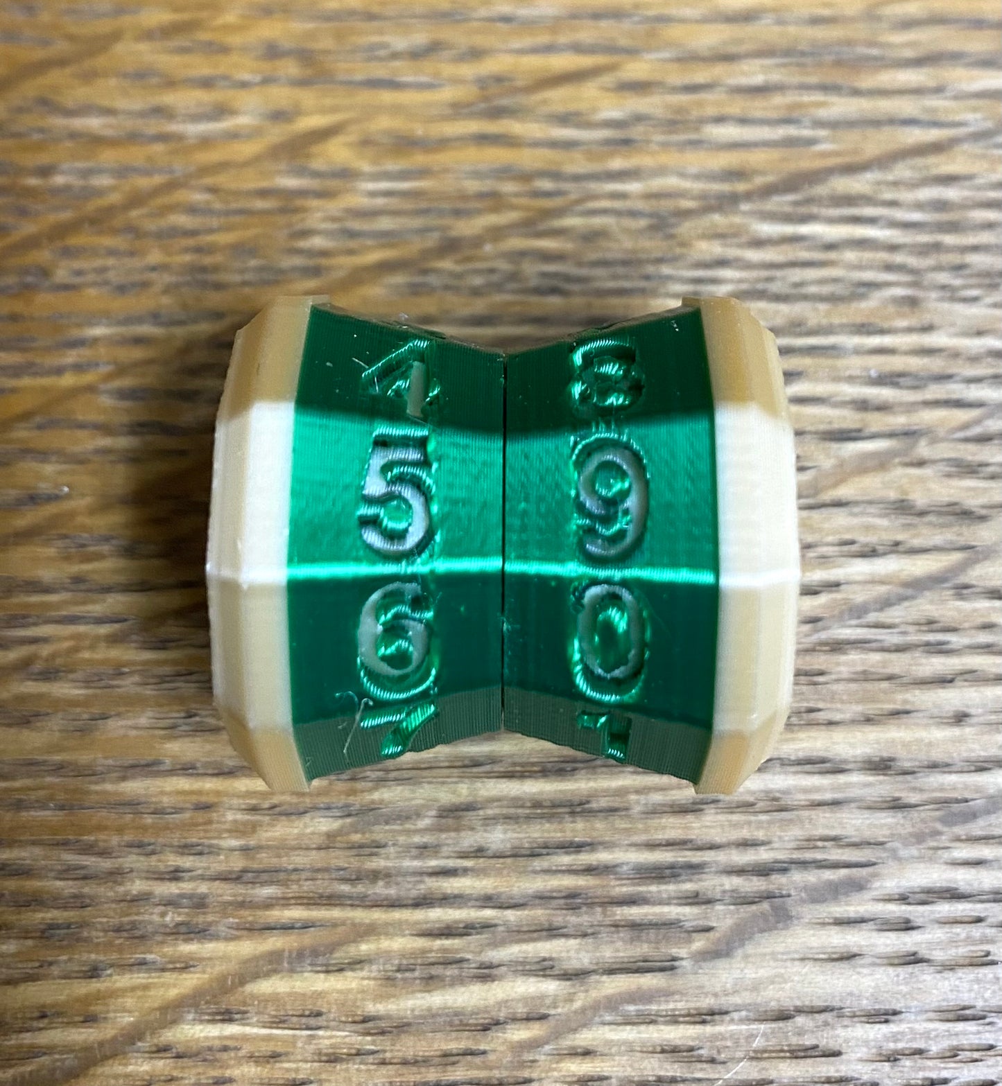 D100 MTG Life Counter Metallic Green Middle Dial| 3D Printed Magic the Gathering