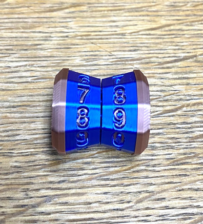 D100 MTG Life Counter Metallic Blue Middle Dial - Magic the Gathering Tracker