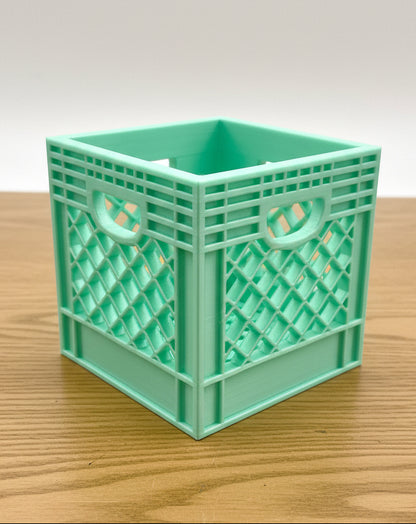 Mini Crate 3x3x3 Storage Box | 3D Printed Compact Desk Organizer