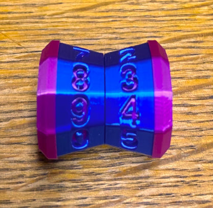 D100 MTG Life Counter Metallic Blue Middle Dial - Magic the Gathering Tracker