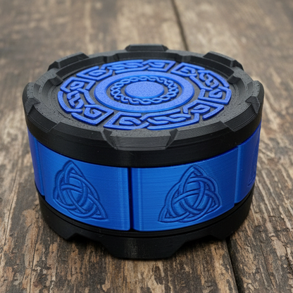 Celtic Stackable Mechanical 7-Door Dice Box | 3D Printed D&D Vault