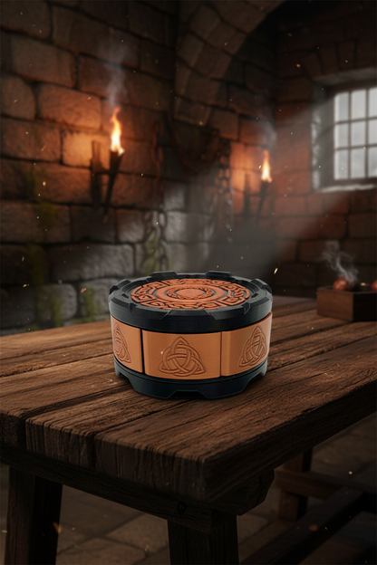 Celtic Stackable Mechanical 7-Door Dice Box | 3D Printed D&D Vault