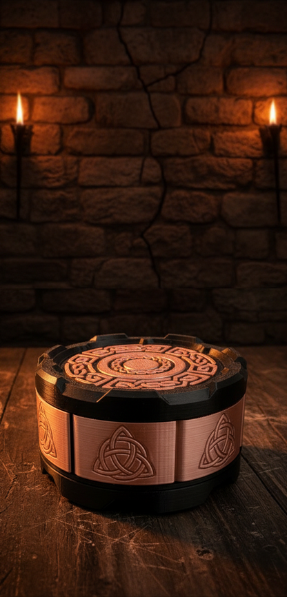 Celtic Stackable Mechanical 7-Door Dice Box | 3D Printed D&D Vault