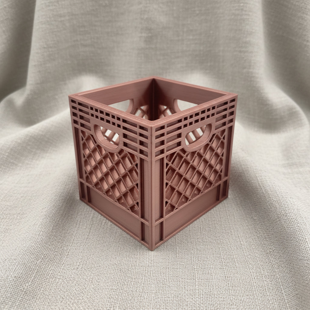 Mini Crate 3x3x3 Storage Box | 3D Printed Compact Desk Organizer