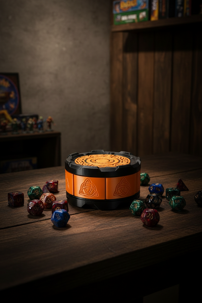 Celtic Stackable Mechanical 7-Door Dice Box | 3D Printed D&D Vault