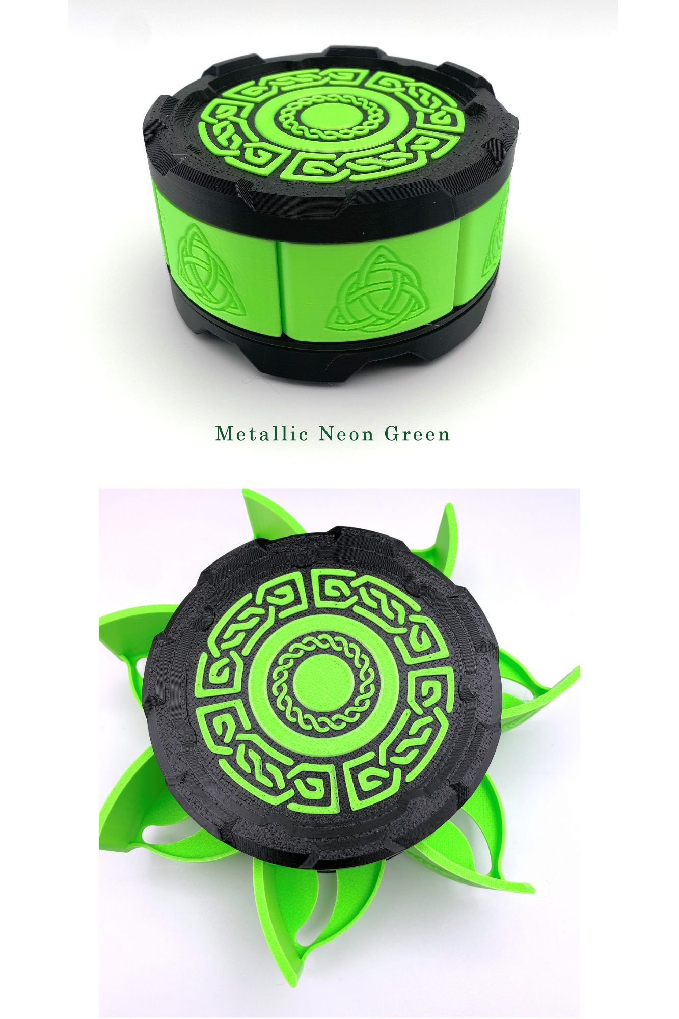 Celtic Stackable Dice Set Box: 7-Dice Holder in Metallic Colors