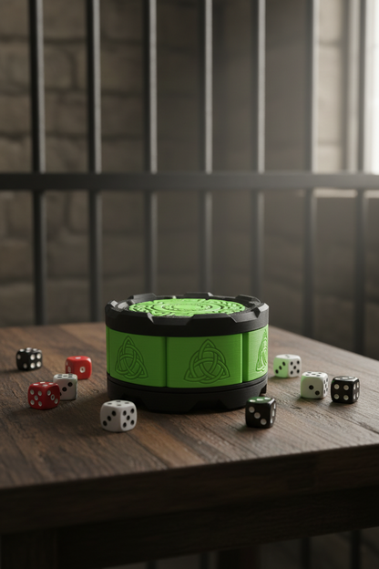 Celtic Stackable Mechanical 7-Door Dice Box | 3D Printed D&D Vault