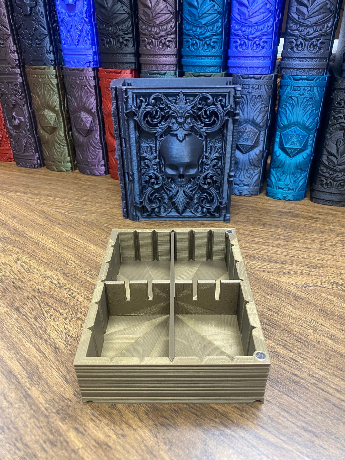 Necromancer Reforged Tome DnD Dice Storage Tray | 3D Printed Book Box