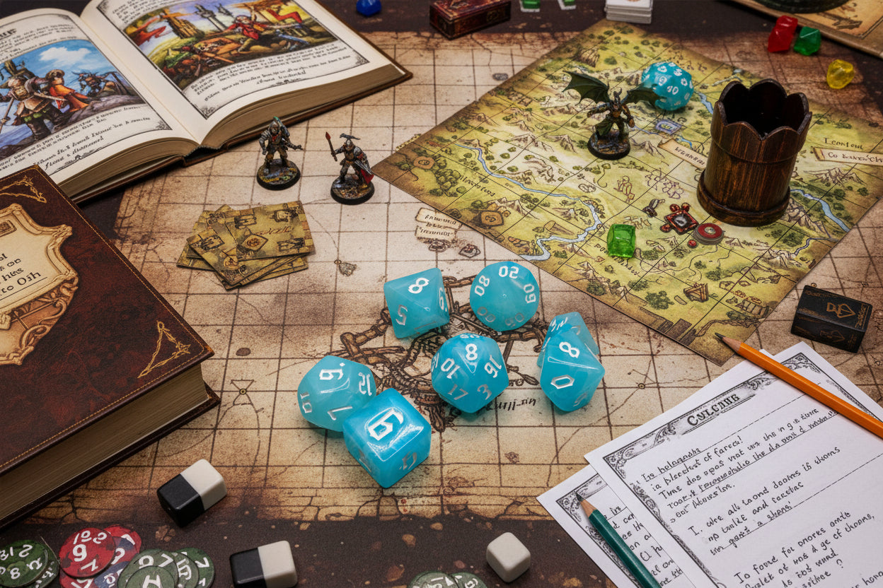 7 Piece Acrylic Polyhedral Dice Set – Hand-Painted RPG D&D Dice for Dungeons & Dragons, Pathfinder