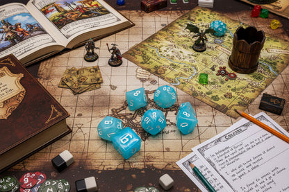 Acrylic Polyhedral Dice 7-Piece Set | D&D RPG Dice