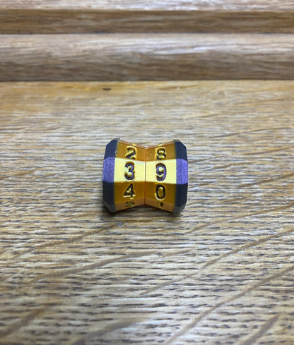 D100 MTG Life Counter Metallic Gold Middle Dial | 3D Printed Magic the Gathering