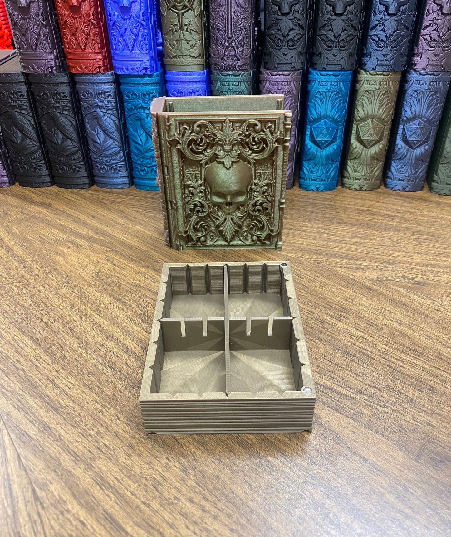 Necromancer Reforged Tome DnD Dice Storage Tray | 3D Printed Book Box