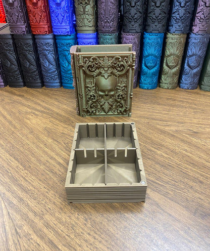 Necromancer Reforged Tome DnD Dice Storage Tray | 3D Printed Book Box