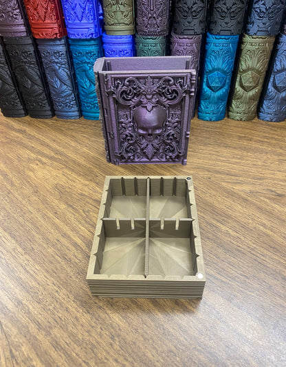 Necromancer Reforged Tome DnD Dice Storage Tray | 3D Printed Book Box