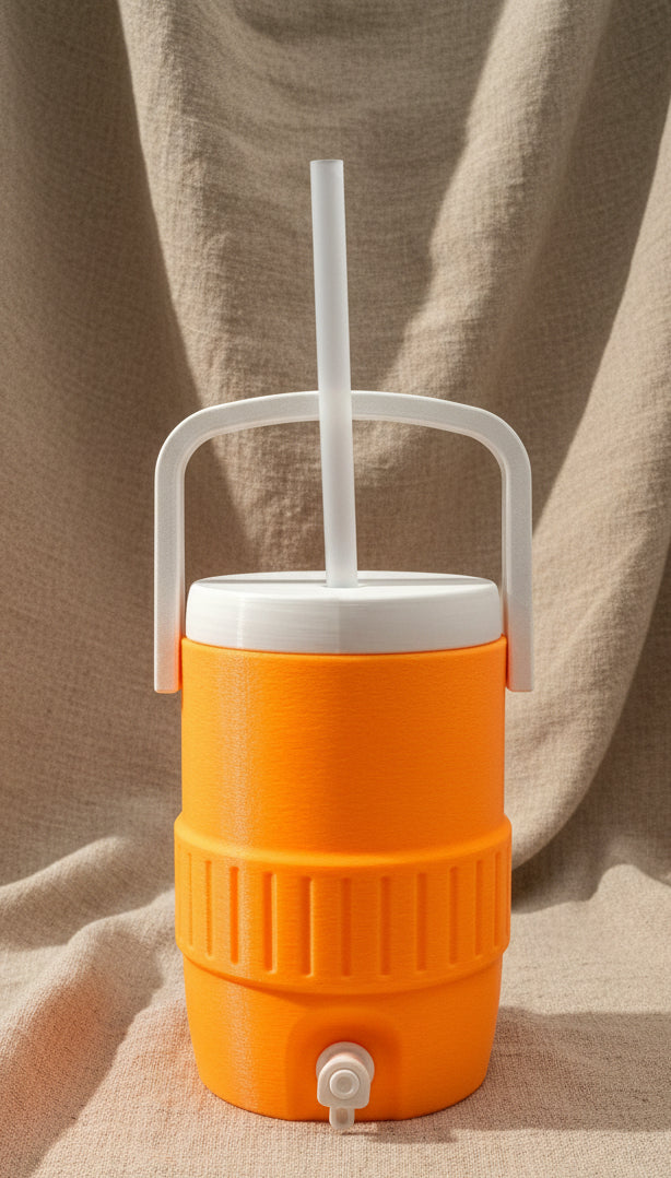 Mini Cooler Can Holder fits standard 12 ounce soda can, includes Reusable Straw