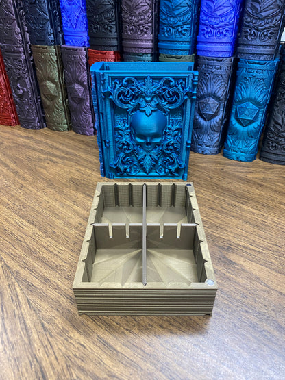 Necromancer Reforged Tome DnD Dice Storage Tray | 3D Printed Book Box