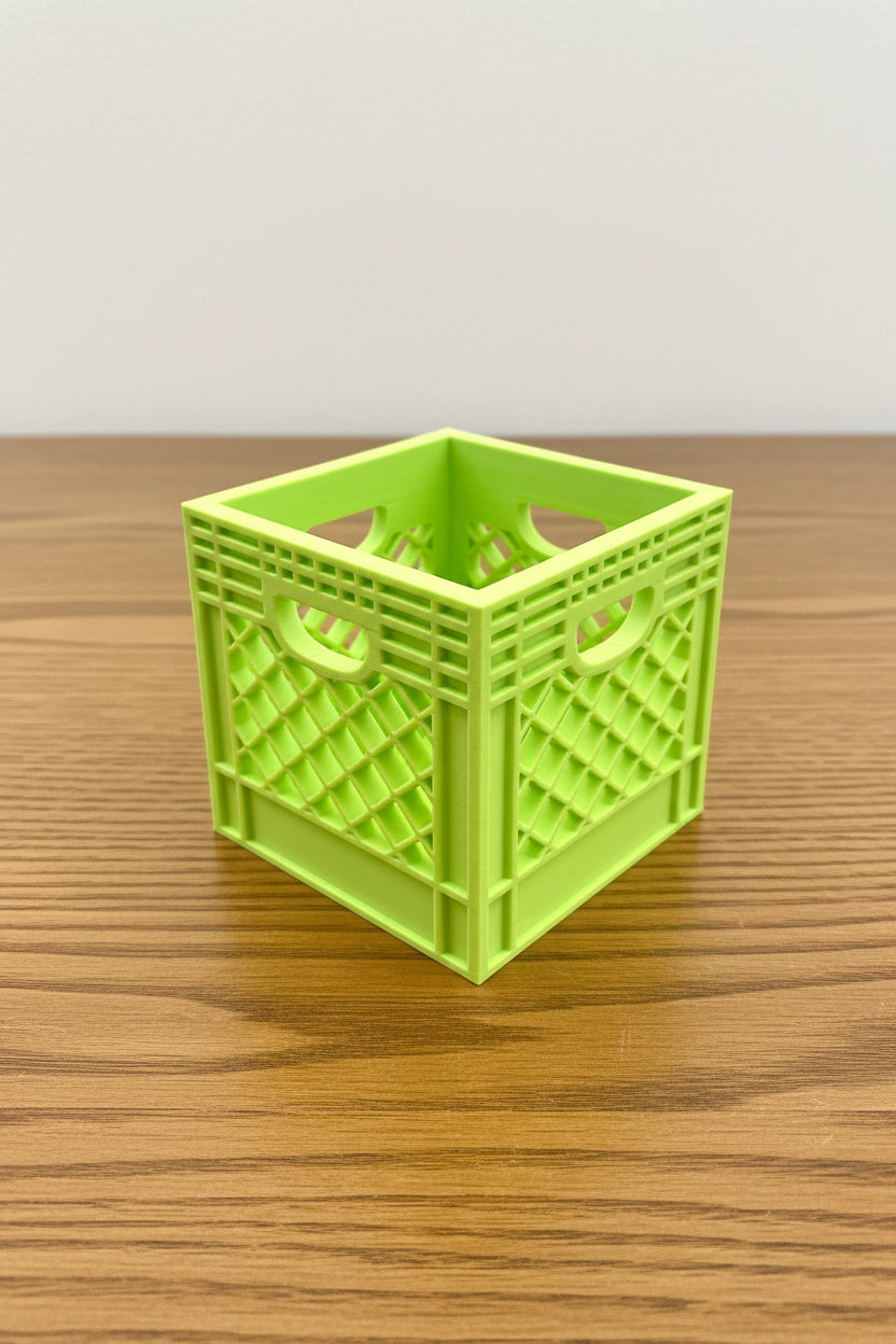Mini Crate 3x3x3 Storage Box | 3D Printed Compact Desk Organizer