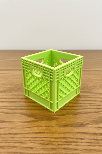 Mini Crate 3x3x3 Storage Box | 3D Printed Compact Desk Organizer