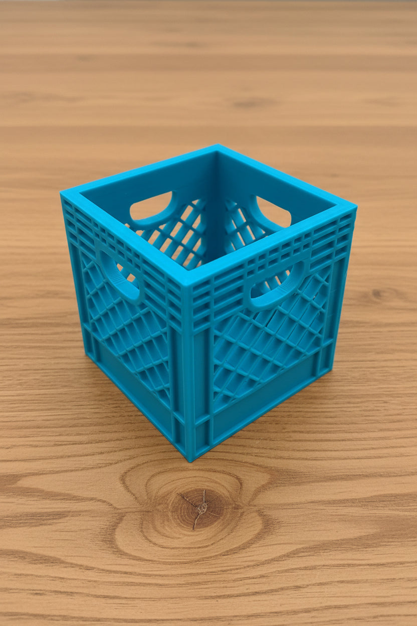 Mini Crate 3x3x3 Storage Box | 3D Printed Compact Desk Organizer
